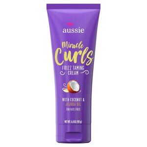 3 Pack Aussie Miracle Curls Frizz Taming Cream 6.8 Ounce (Coconut & Jojoba Oil)
